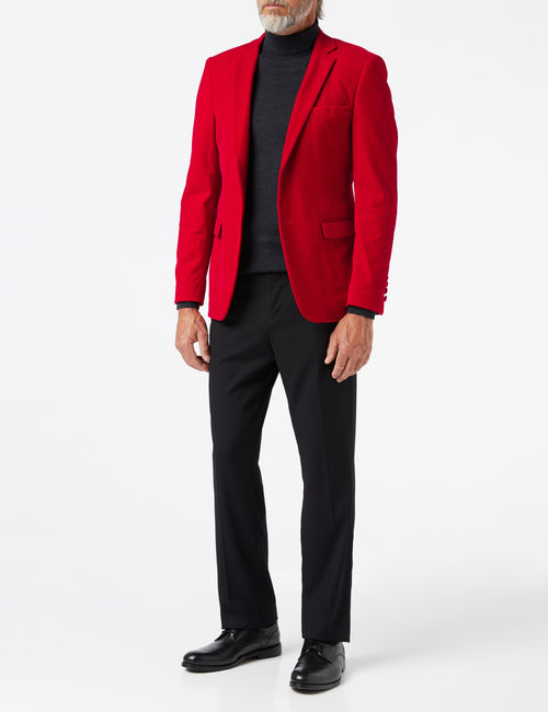 GARY - BLAZER EN VELOURS ROUGE