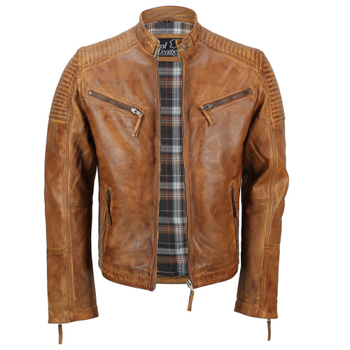 RETRO-BIKER-JACKE FÜR HERREN