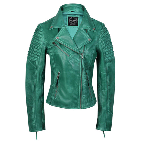 Damen Retro Biker Grün