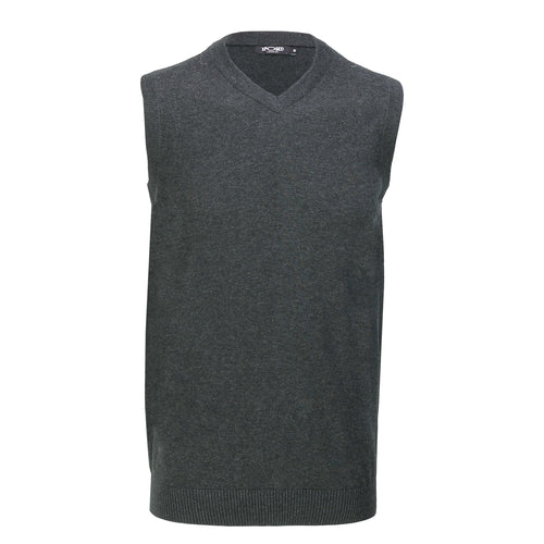 DARK GREY SLEEVELESS V NECK JUMPER