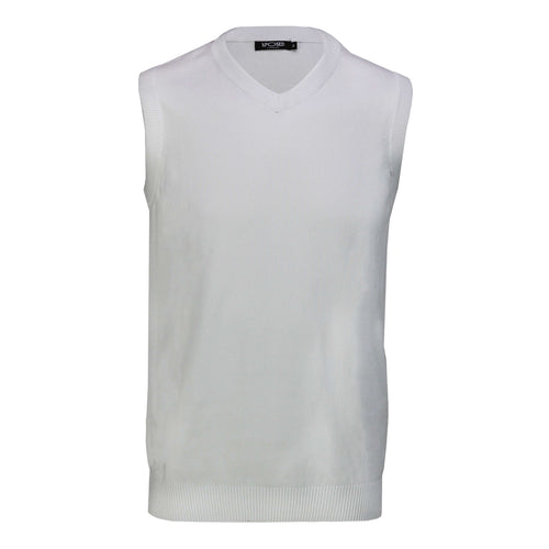 WHITE SLEEVELESS V NECK JUMPER