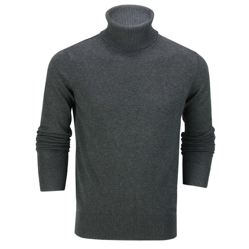 ROLL NECK JUMPER LIGHTWEIGHT STRETCH COTTON, GREY