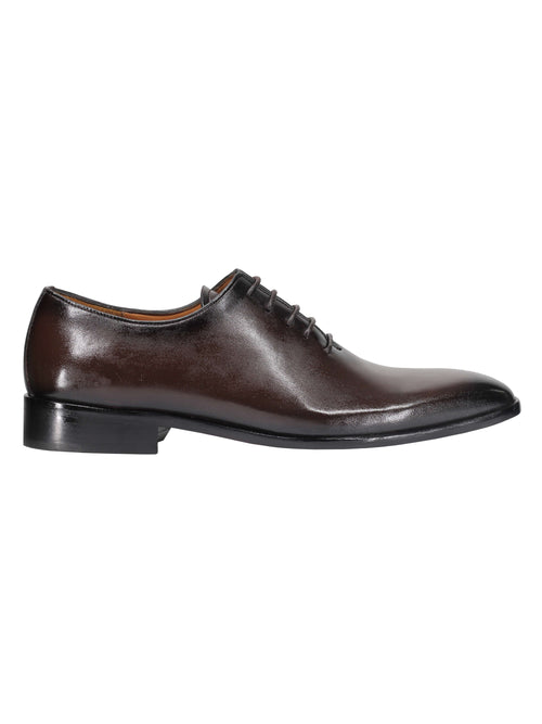 CHAUSSURES À LACETS EN CUIR DE VEAU WHOLECUT OXFORD MARRON