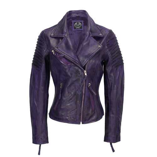 Damen Retro Biker Lila