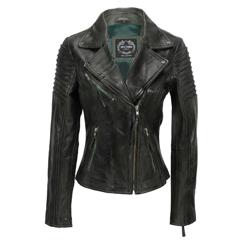 Damen Retro Biker Grün