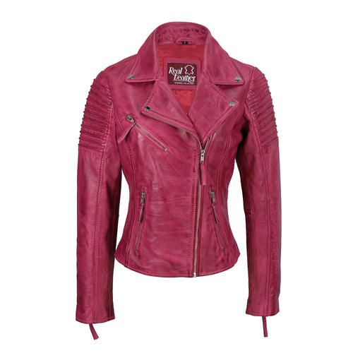 Damen Retro Biker Pink