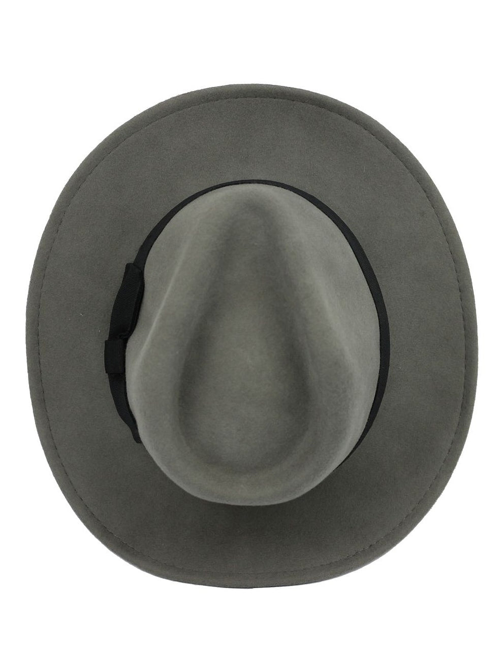 Crushable Fedora 100% Wool Wide Brim Grey Hat