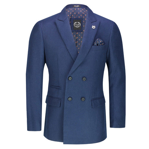 MARCO - VESTE EN TWEED MARINE DOUBLE BOUTONNAGE