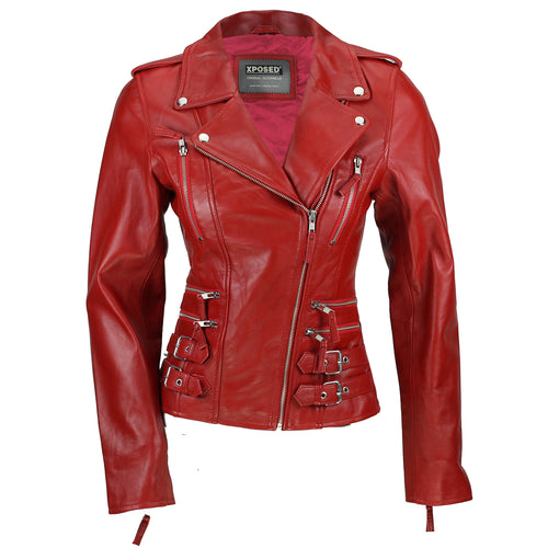 BIKERJACKE MIT AUSGESTELLTER SCHNALLE 