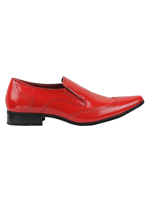 MOCASSINS ROUGES EN SIMILI CUIR BRILLANT