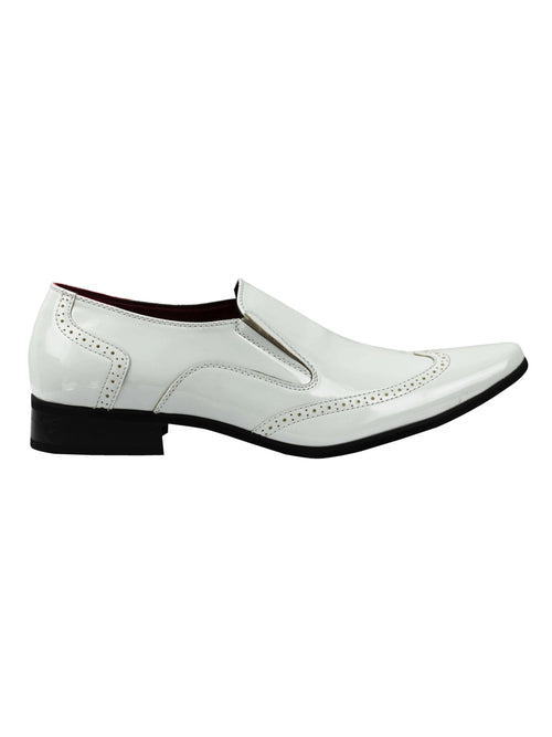 MOCASSINS BLANC EN SIMILI CUIR BRILLANT