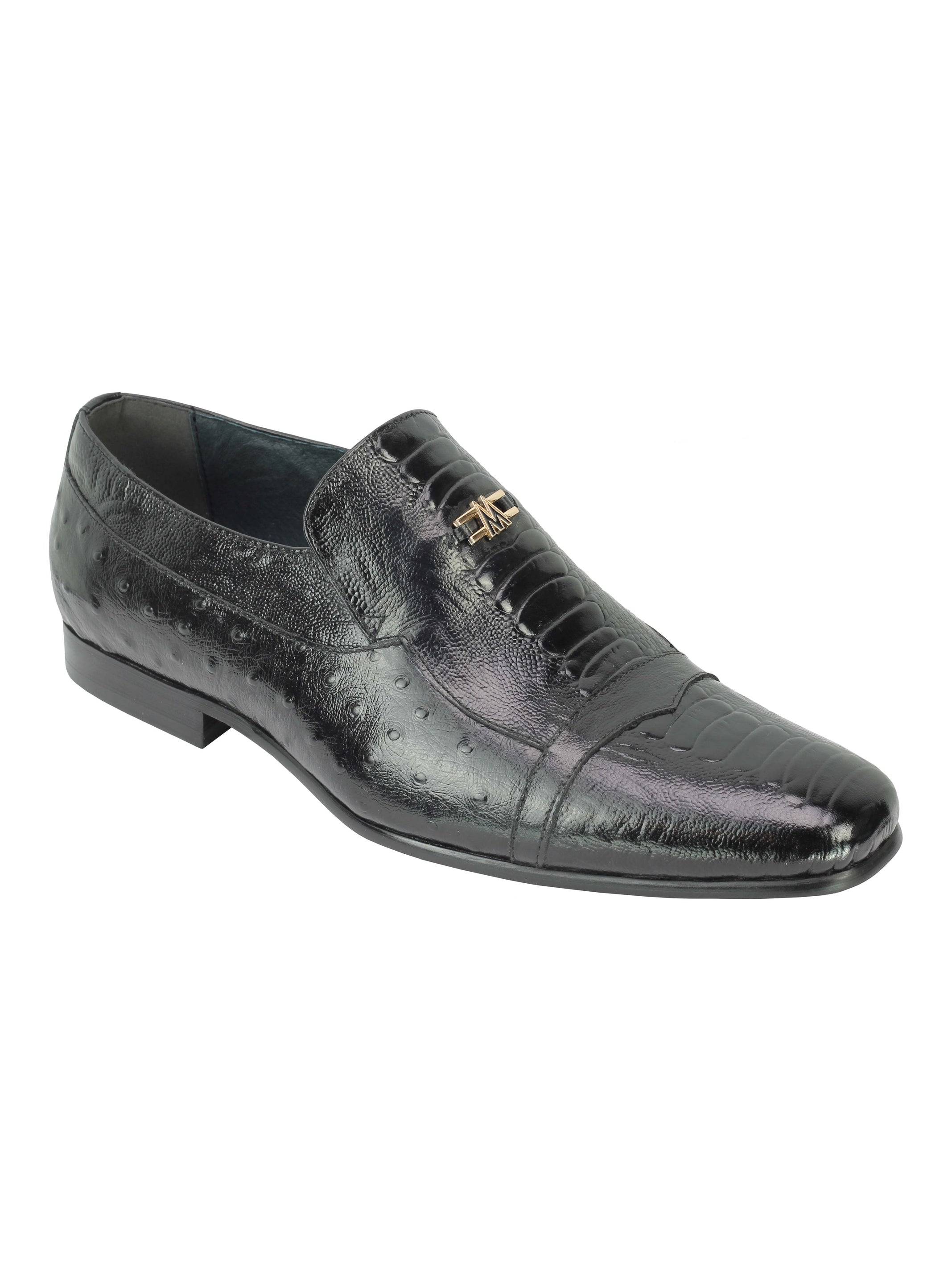 Real Leather Snake Skin Ostrich Print Loafers