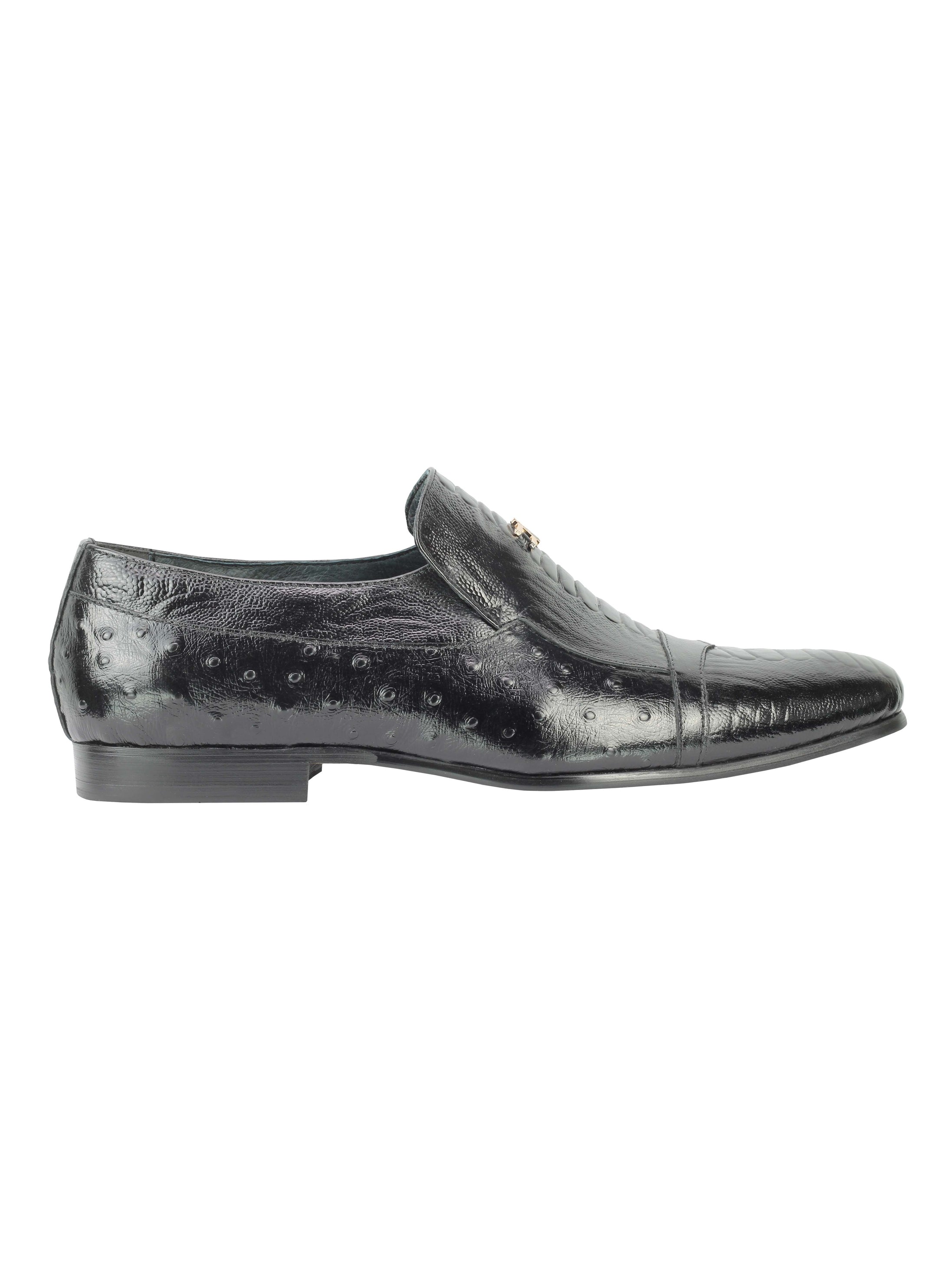 Real Leather Snake Skin Ostrich Print Loafers