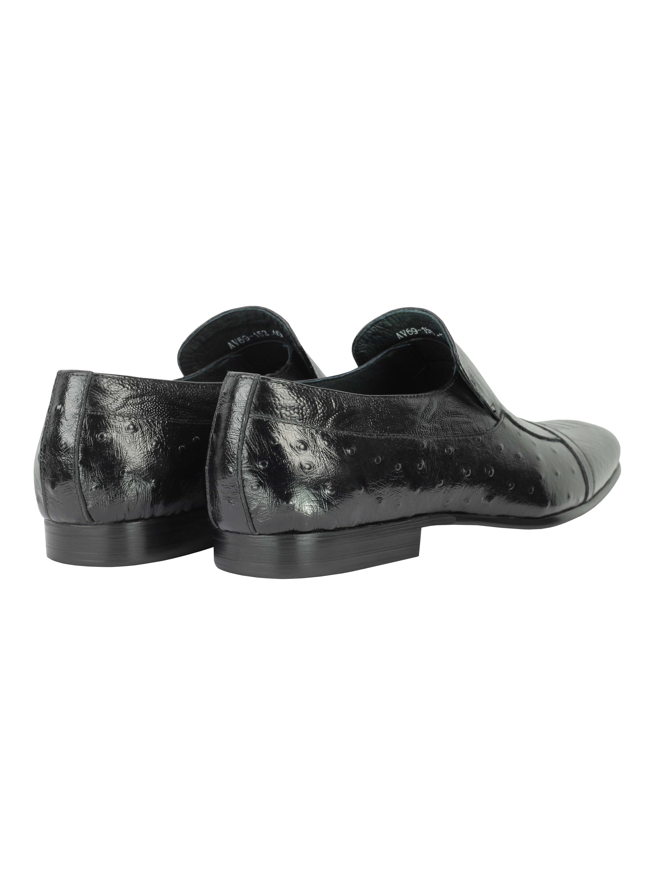 Real Leather Snake Skin Ostrich Print Loafers