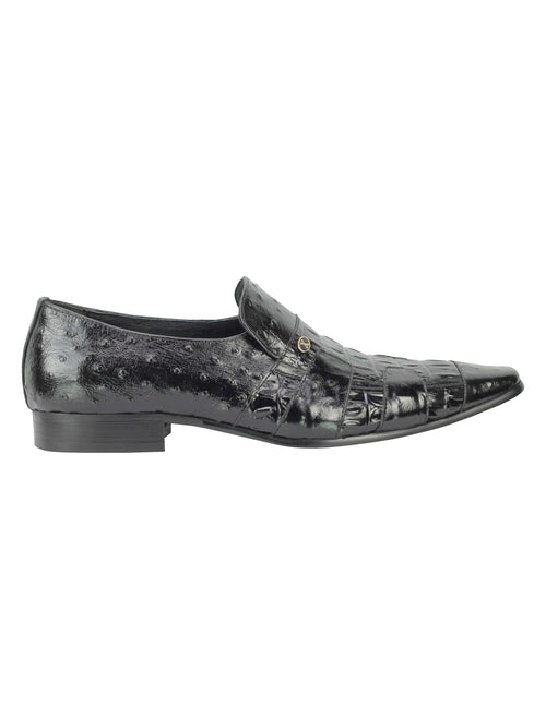 Zweifarbiger, polierter Slip-On-Schuh aus echtem Leder