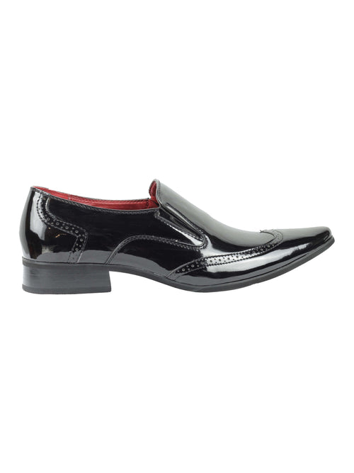 MOCASSINS NOIR EN SIMILI CUIR BRILLANT